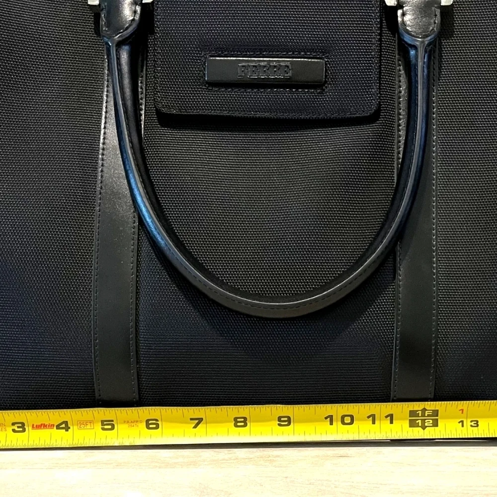 Gianfranco Ferre Soft Sided Nylon Briefcase with Leather Trim NWOT